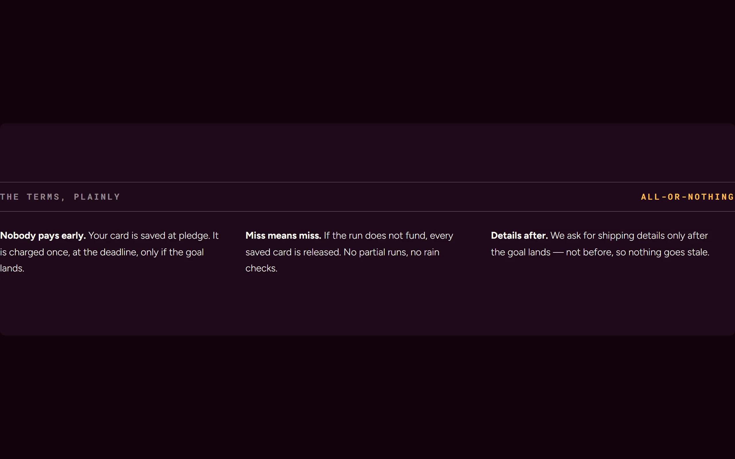 Campaign Terms — dark theme