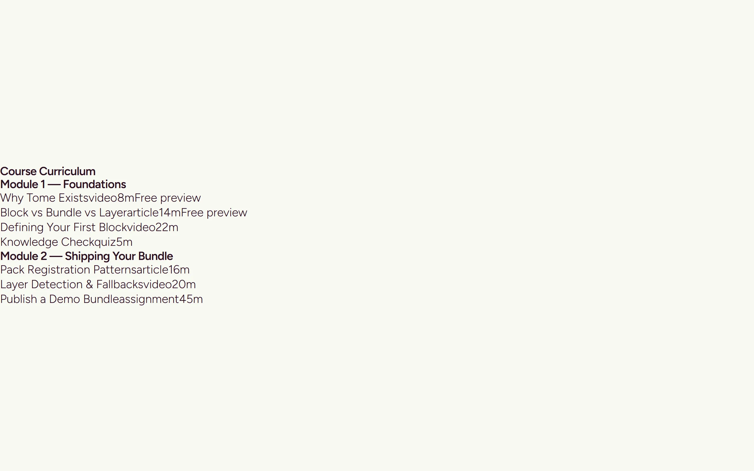Lesson List preview