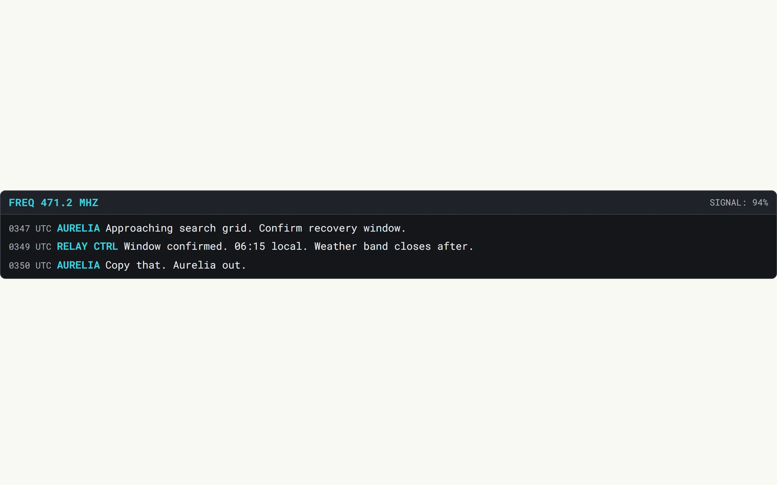 Comm Intercept — Clean variant preview